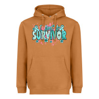 Meerkat I am a survivor teal ribbon Ovarian Cancer Heavyweight Hoodie - NancyCooperArtShop