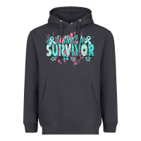 Smoke I am a survivor teal ribbon Ovarian Cancer Heavyweight Hoodie - NancyCooperArtShop