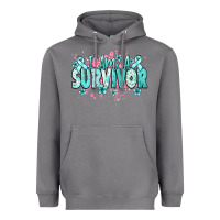 Storm I am a survivor teal ribbon Ovarian Cancer Heavyweight Hoodie - NancyCooperArtShop
