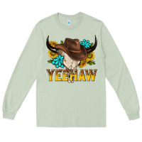 Matcha yeehaw bull skull Long Sleeve Tee - NancyCooperArtShop