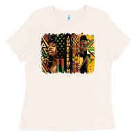 Bone juneteenth brush stroke Ladies Tee - HRA Design Shop