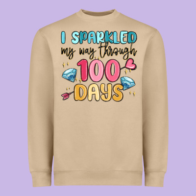 I Sparkled My Way Through 100 Days Heavyweight Sweatshirt Designed By Maliassmallbusiness