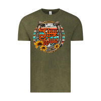 Vintage Olive stay wild horseshoe Vintage Tee - Jasminsmagicworld