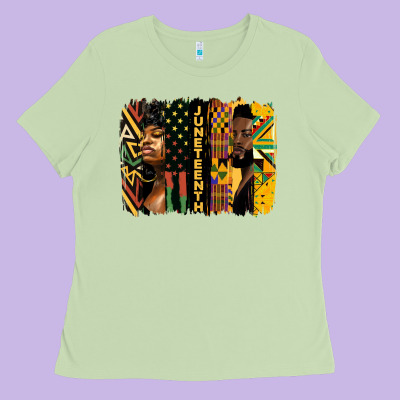 Juneteenth Brush Stroke Ladies Tee Designed By Hra Design Shop