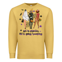 Antique Gold Get in ghoulies were going haunting Premium Sweatshirt - NancyCooperArtShop