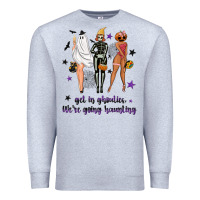 Heather Grey Get in ghoulies were going haunting Premium Sweatshirt - NancyCooperArtShop