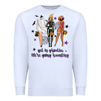 White Get in ghoulies were going haunting Premium Sweatshirt - NancyCooperArtShop
