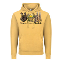 Vintage Mustard Peace Love Meerkats Vintage Hoodie - LillyAllenDesigns