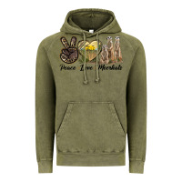 Vintage Olive Peace Love Meerkats Vintage Hoodie - LillyAllenDesigns