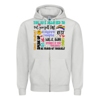 Dove Grey you are allowed to Zipper Hoodie - Artiststas