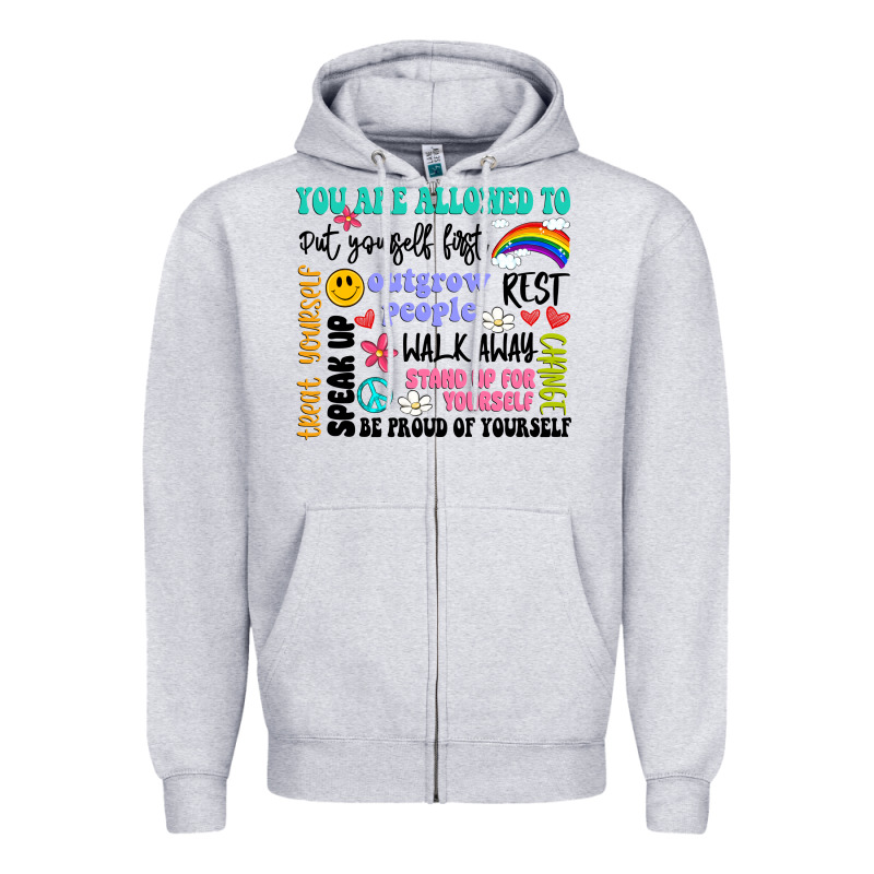 You Are Allowed To Zipper Hoodie by Artiststas | Teevron
