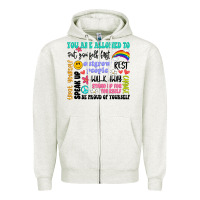 Oatmeal Heather you are allowed to Zipper Hoodie - Artiststas