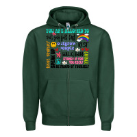 Sports Green you are allowed to Zipper Hoodie - Artiststas