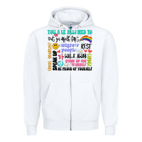 White you are allowed to Zipper Hoodie - Artiststas