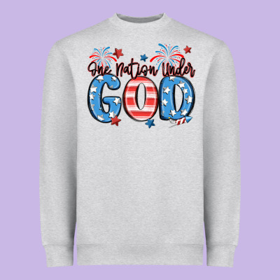 One Nation Under God Heavyweight Sweatshirt Designed By Maliassmallbusiness