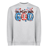 Heather Grey one nation under god Heavyweight Sweatshirt - MaliasSmallBusiness