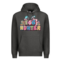 Charcoal Heather Egg hunter plate letters Easter Day Premium Hoodie - HowdyJamesFarm