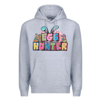 Heather Grey Egg hunter plate letters Easter Day Premium Hoodie - HowdyJamesFarm
