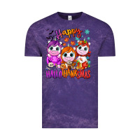 Cloud Purple Happy Hallothanksmas unicorns Vintage Tee - NancyCooperArtShop