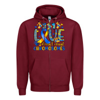 Burgundy love doesn t count chromosomes Zipper Hoodie - Artiststas