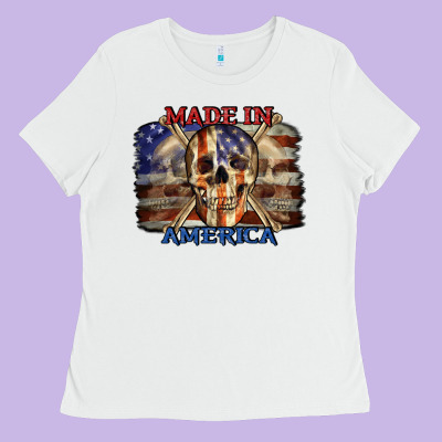 Made In America 4th Of July Ladies Tee Designed By Cowgirlartshop
