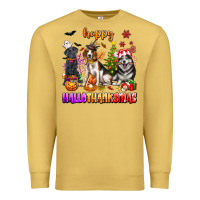 Antique Gold happy hallothanksmas dogs Premium Sweatshirt - texasbilliewilder