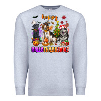Heather Grey happy hallothanksmas dogs Premium Sweatshirt - texasbilliewilder