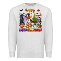 Oatmeal Heather happy hallothanksmas dogs Premium Sweatshirt - texasbilliewilder