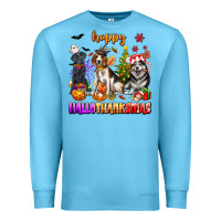 Ocean Blue happy hallothanksmas dogs Premium Sweatshirt - texasbilliewilder
