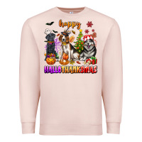 Pale Pink happy hallothanksmas dogs Premium Sweatshirt - texasbilliewilder