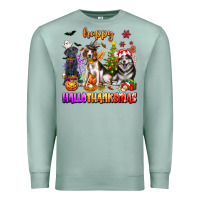 Seafoam happy hallothanksmas dogs Premium Sweatshirt - texasbilliewilder