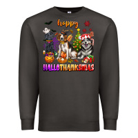 Smoke happy hallothanksmas dogs Premium Sweatshirt - texasbilliewilder