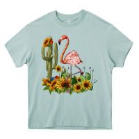 Arona flamingo with cactus and sunflowers Heavy Core Tee - BarkalooDesign