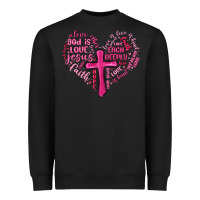 Black jesus is love heart cross valentines day Heavyweight Sweatshirt - MaliasSmallBusiness