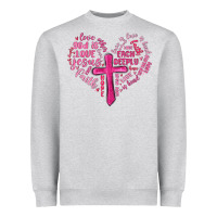 Heather Grey jesus is love heart cross valentines day Heavyweight Sweatshirt - MaliasSmallBusiness