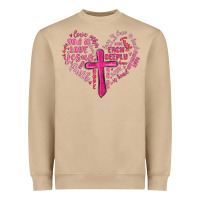 Mushroom jesus is love heart cross valentines day Heavyweight Sweatshirt - MaliasSmallBusiness