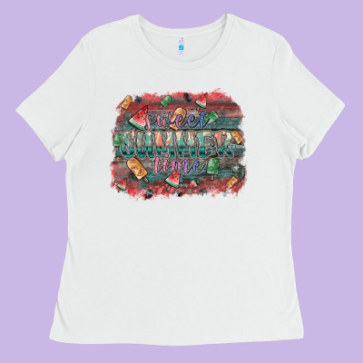 Sweet Summer Time Ladies Tee Designed By Sublimationcraftshop