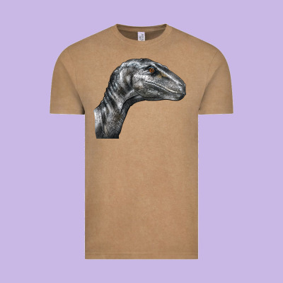 Velociraptor Face Vintage Tee Designed By Lillyallendesigns