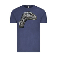 Vintage Denim Velociraptor Face Vintage Tee - LillyAllenDesigns