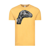 Vintage Mustard Velociraptor Face Vintage Tee - LillyAllenDesigns
