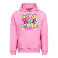 Fuchsia Pink brave and strong cancer Urban Hoodie - FaDigitalArtStudio