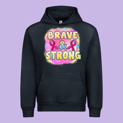 Brave And Strong Cancer Urban Hoodie Designed By Fadigitalartstudio