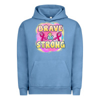 Pigment Pebble Blue brave and strong cancer Urban Hoodie - FaDigitalArtStudio