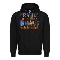 Black fragile like a bomb ready to explode Zipper Hoodie - Artiststas