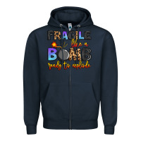 Navy fragile like a bomb ready to explode Zipper Hoodie - Artiststas