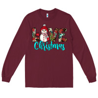 Burgundy love christmas snowman Long Sleeve Tee - JahusDesignShop