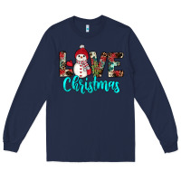 Navy love christmas snowman Long Sleeve Tee - JahusDesignShop