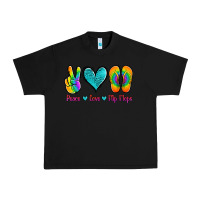 Black peace love flips flops Urban Heavy Tee - Jasminsmagicworld
