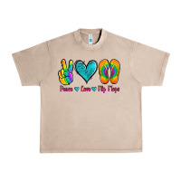 French Oak peace love flips flops Urban Heavy Tee - Jasminsmagicworld