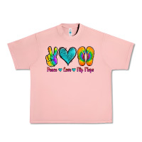 Salmon peace love flips flops Urban Heavy Tee - Jasminsmagicworld